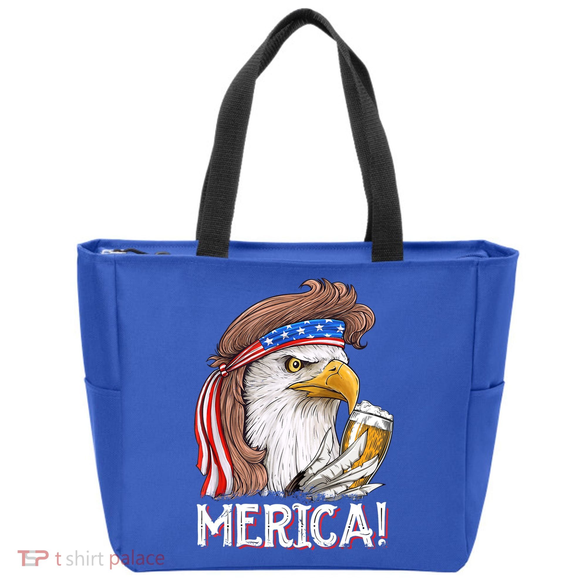 Eagle Mullet 4th Of July Beer Usa American Flag Merica Cute Gift Tote Bag