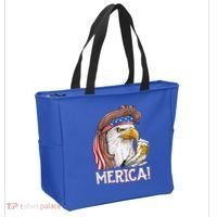 Eagle Mullet 4th Of July Beer Usa American Flag Merica Cute Gift Tote Bag thumb 2