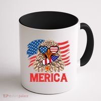 Eagle Mullet 4th Of July USA American Flag Merica Coffee Mug thumb 1