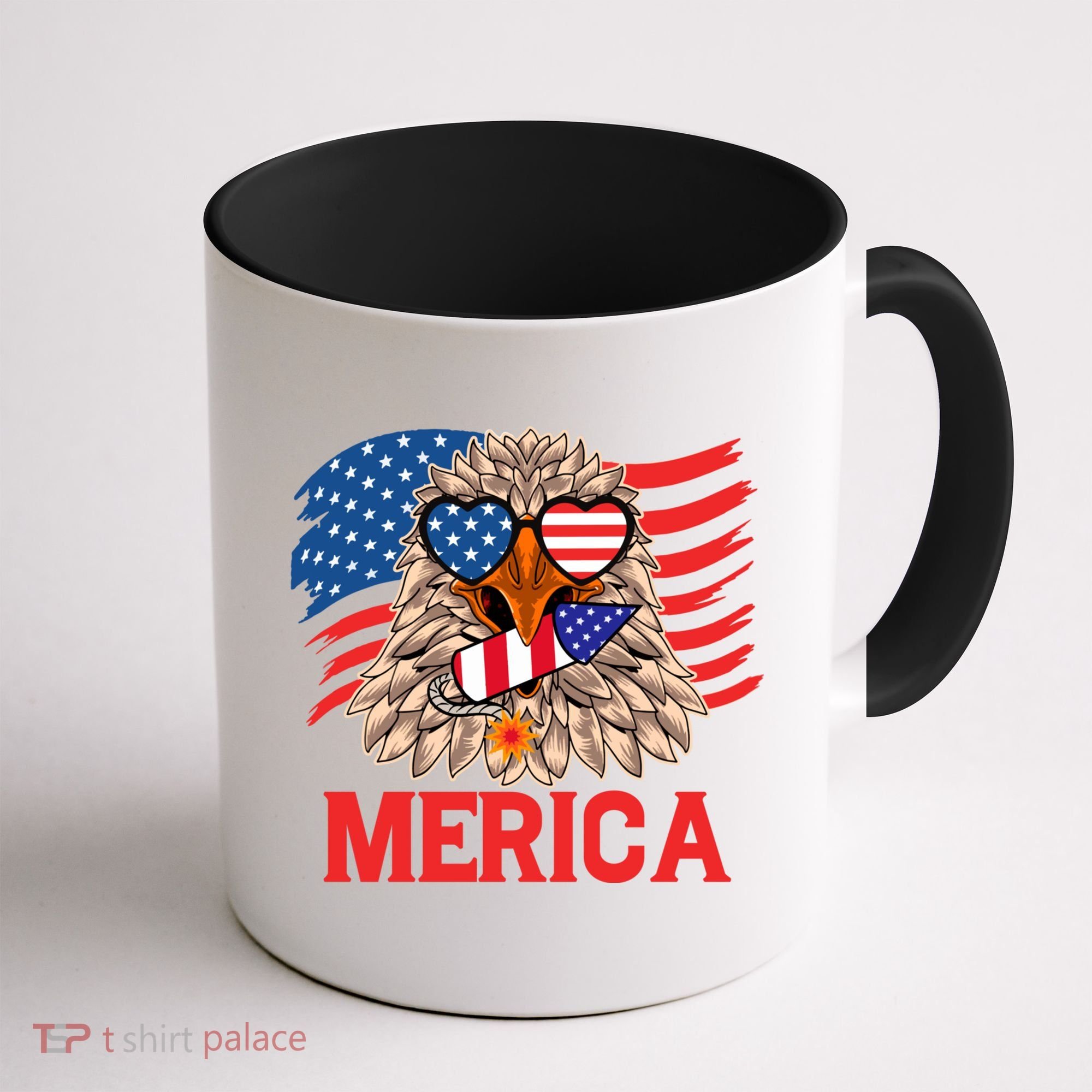 Eagle Mullet 4th Of July USA American Flag Merica Coffee Mug