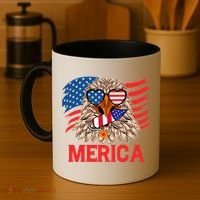 Eagle Mullet 4th Of July USA American Flag Merica Coffee Mug thumb 4