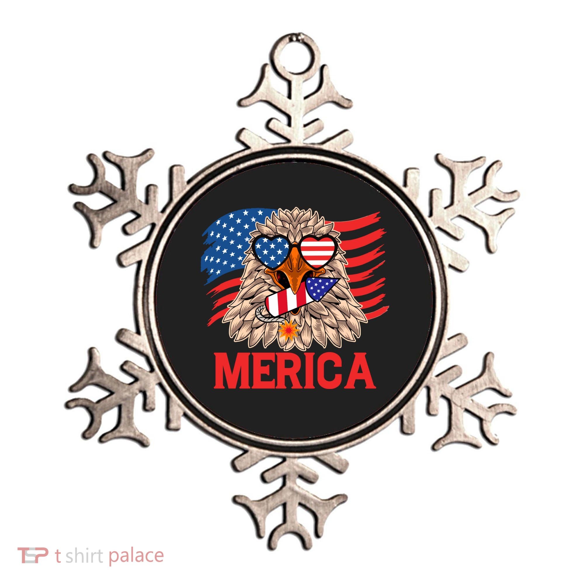 Eagle Mullet 4th Of July USA American Flag Merica Ornament