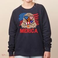 Eagle Mullet 4th Of July USA American Flag Merica Women's Sweatshirt thumb 0