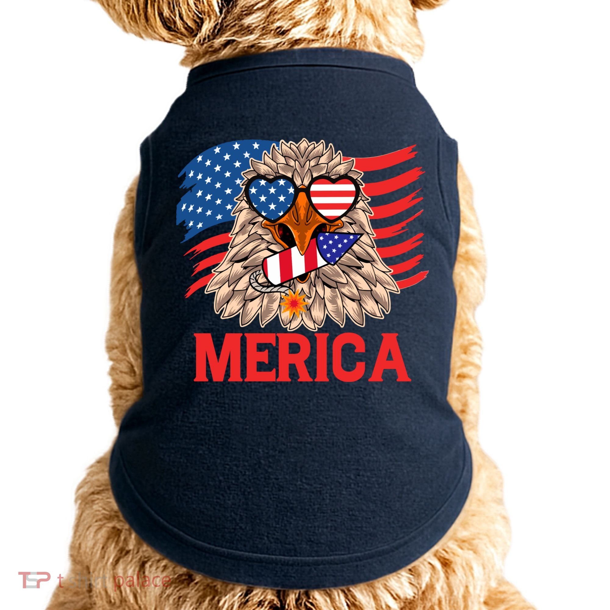 Eagle Mullet 4th Of July USA American Flag Merica Doggie Tank