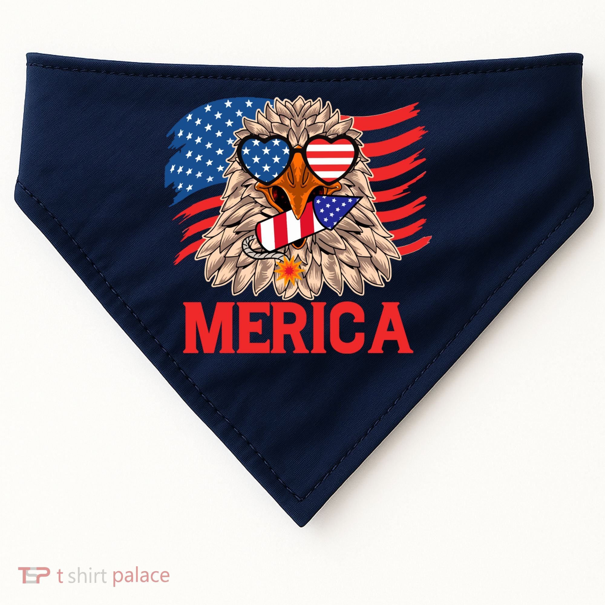 Eagle Mullet 4th Of July USA American Flag Merica USA-Made Doggie Bandana
