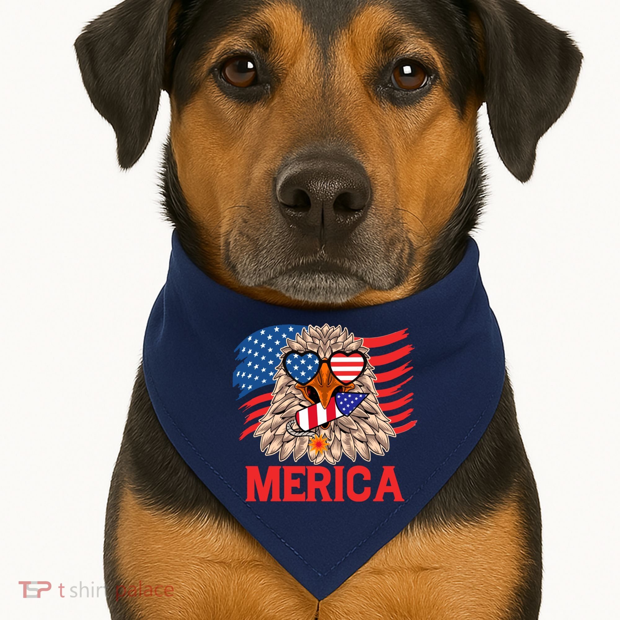 Eagle Mullet 4th Of July USA American Flag Merica USA-Made Doggie Bandana