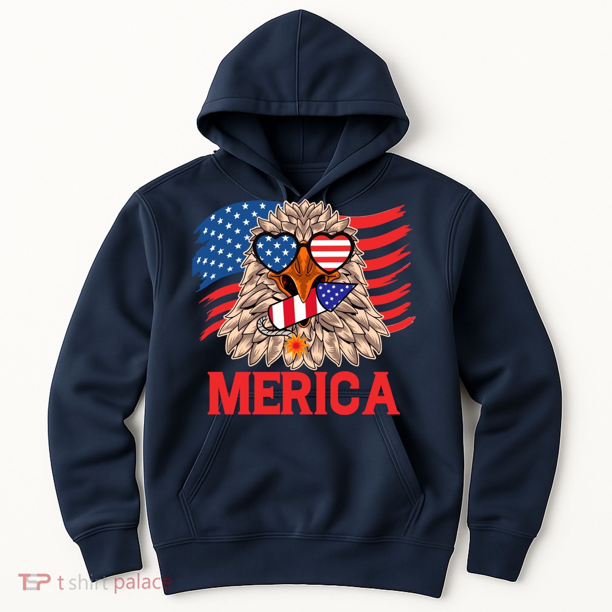 Eagle Mullet 4th Of July USA American Flag Merica Hoodie