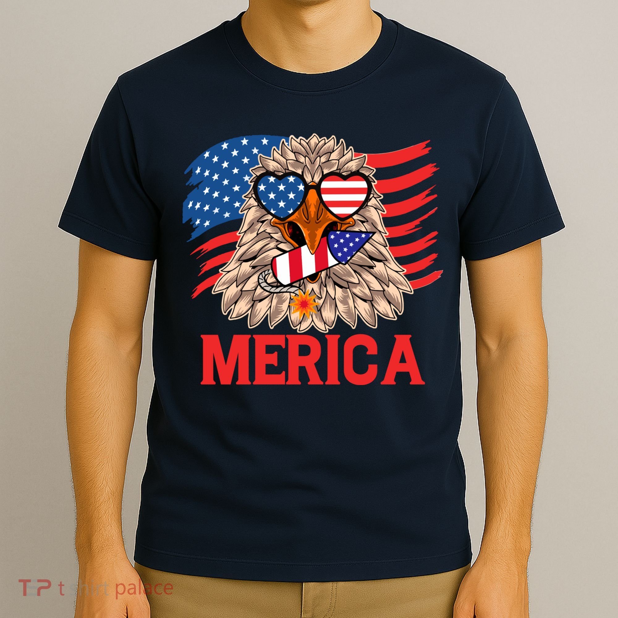 Eagle Mullet 4th Of July USA American Flag Merica T-Shirt
