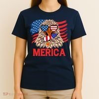 Eagle Mullet 4th Of July USA American Flag Merica T-Shirt thumb 4