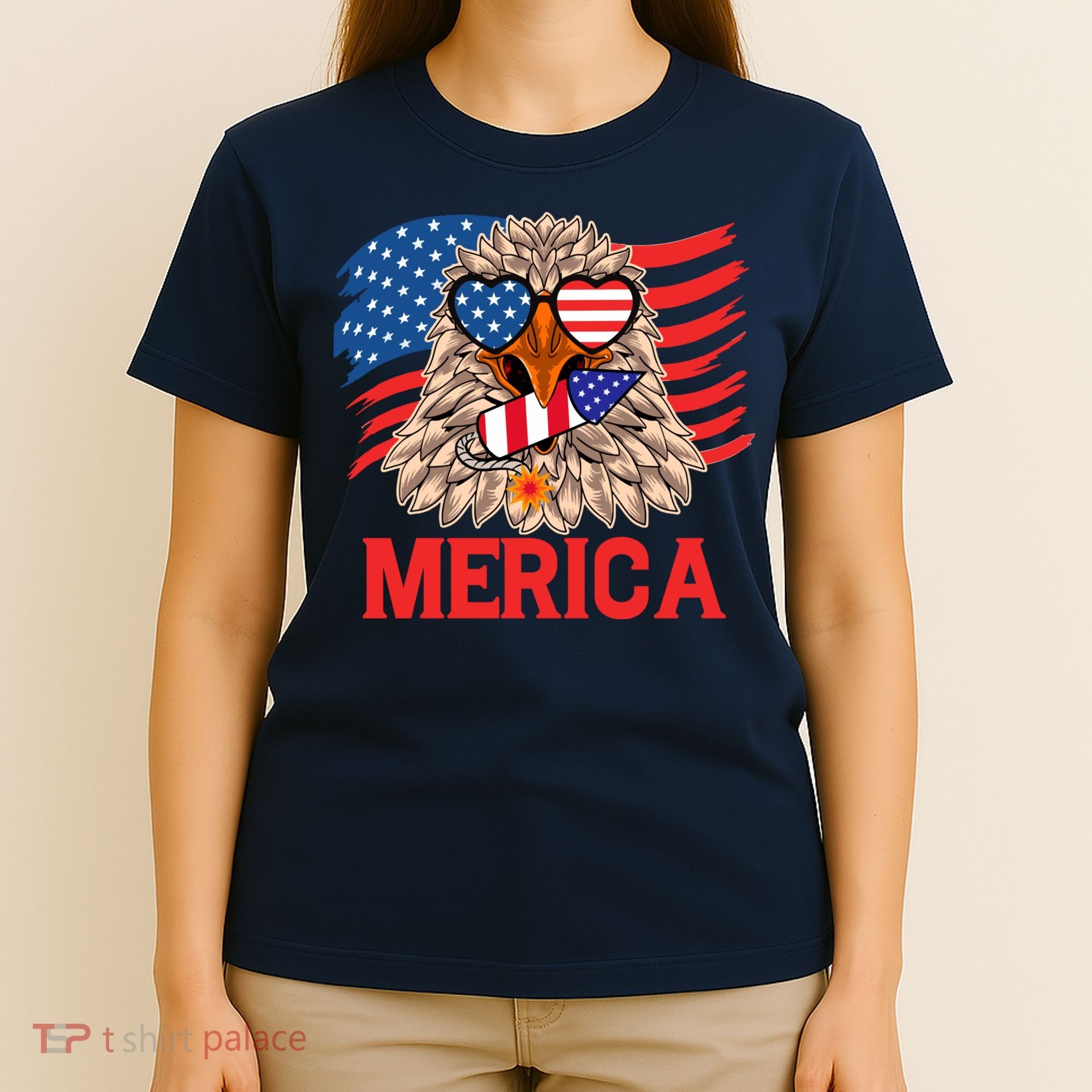 Eagle Mullet 4th Of July USA American Flag Merica T-Shirt