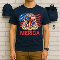 Eagle Mullet 4th Of July USA American Flag Merica T-Shirt thumb 6