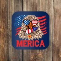 Eagle Mullet 4th Of July USA American Flag Merica Coaster thumb 0