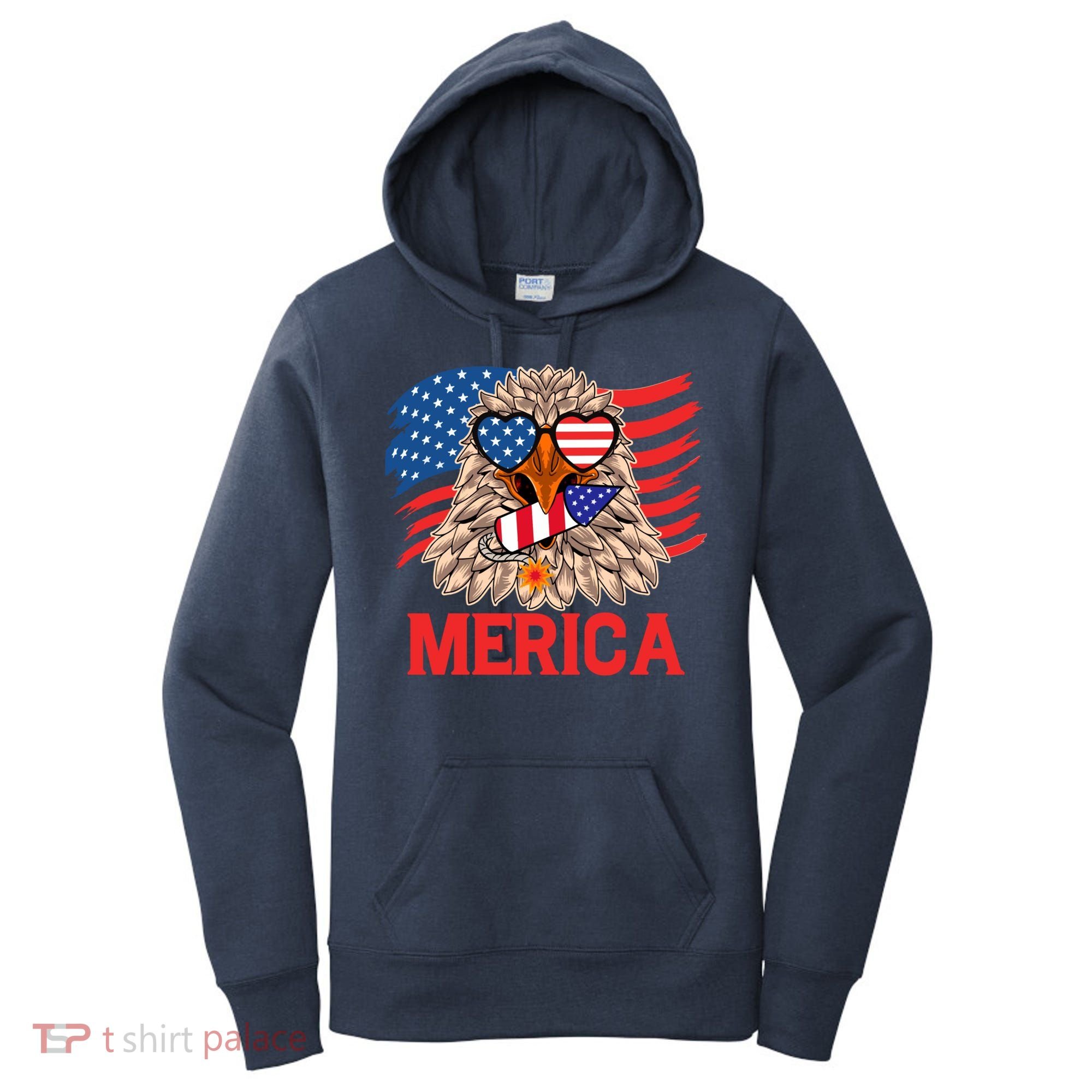 Eagle Mullet 4th Of July USA American Flag Merica Women's Hoodie