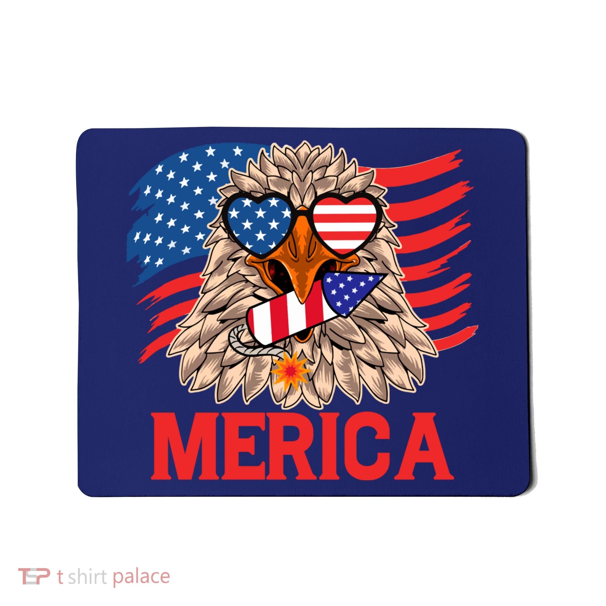 Eagle Mullet 4th Of July USA American Flag Merica Mousepad