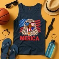 Eagle Mullet 4th Of July USA American Flag Merica Tank Top thumb 4