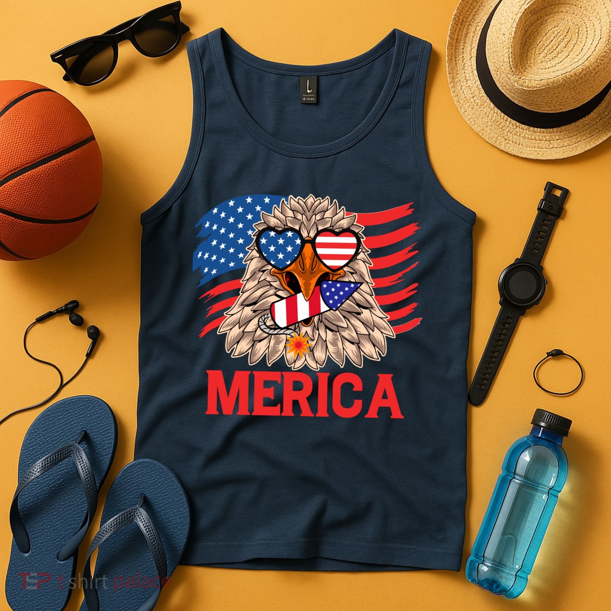 Eagle Mullet 4th Of July USA American Flag Merica Tank Top