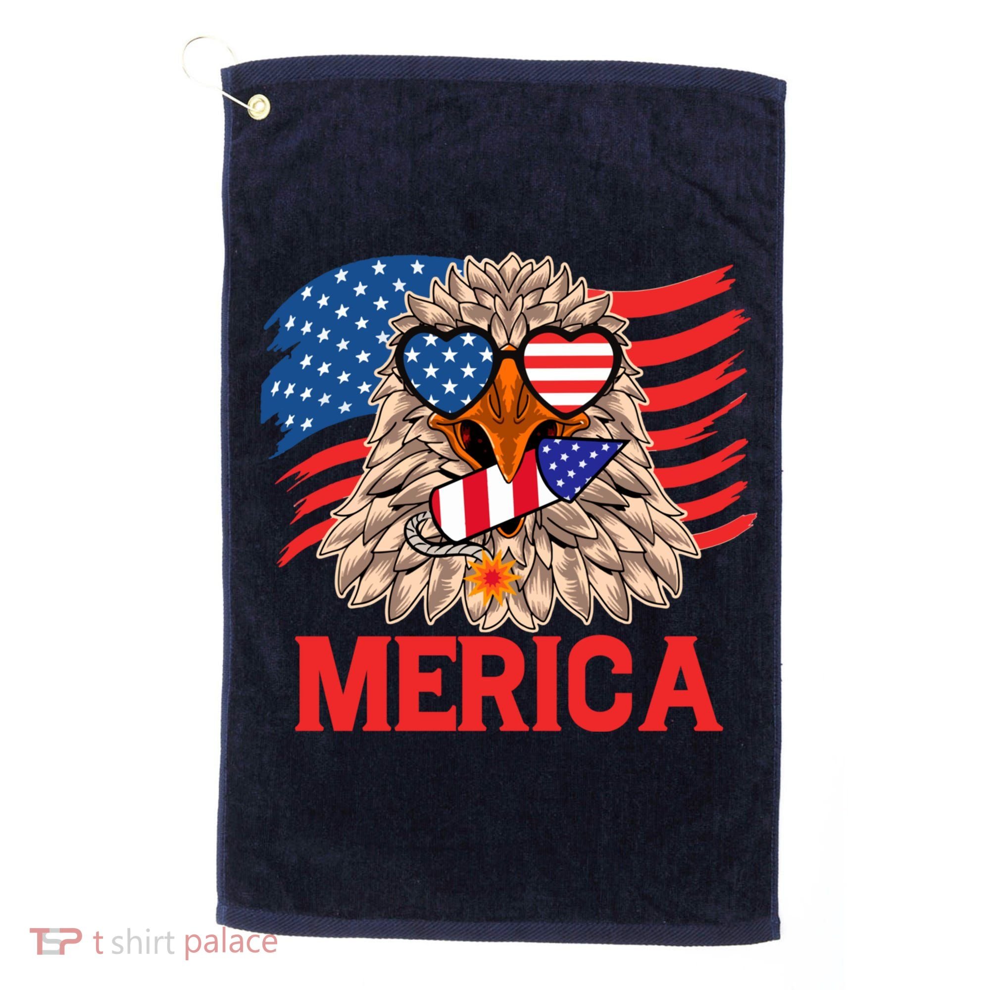 Eagle Mullet 4th Of July USA American Flag Merica Golf Towel