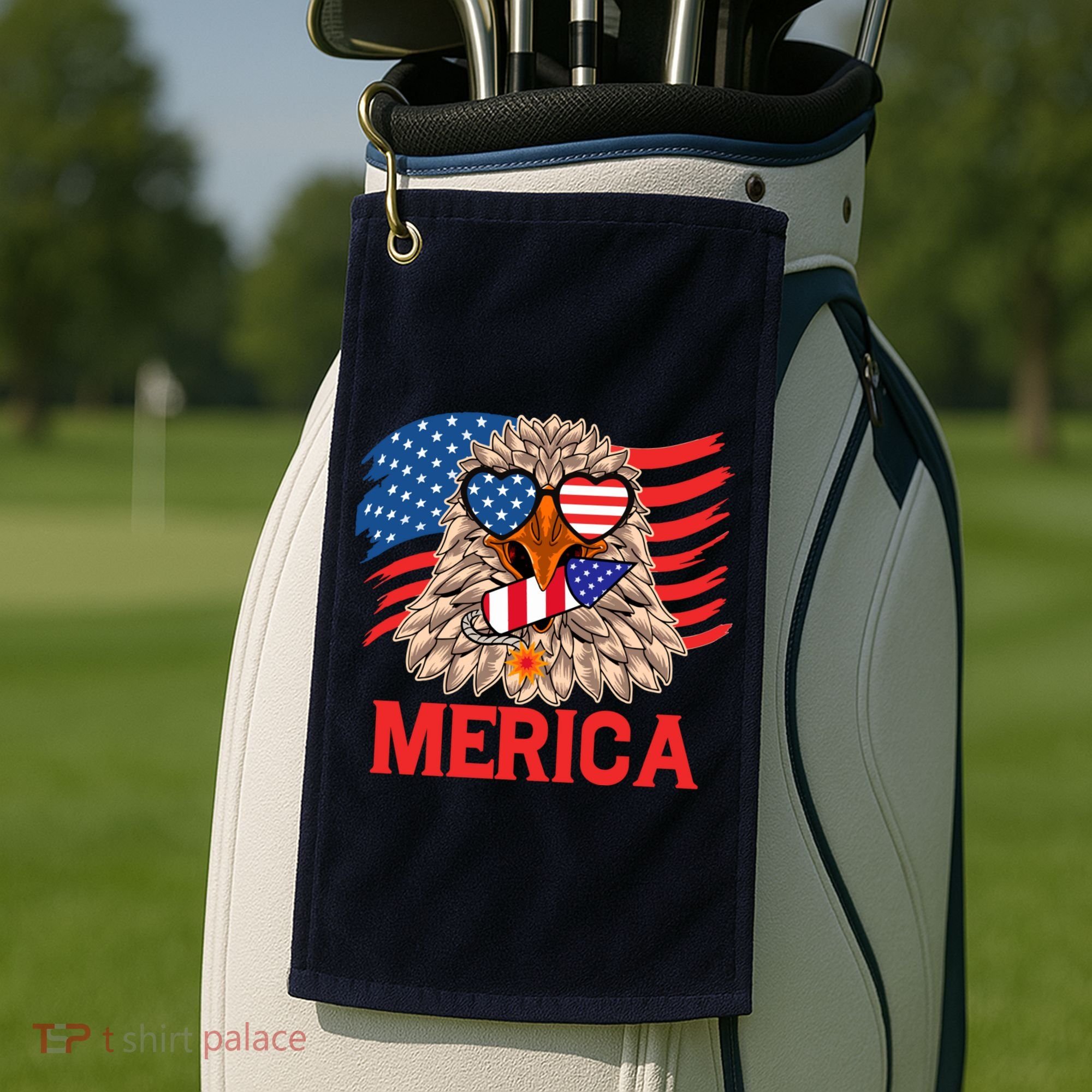 Eagle Mullet 4th Of July USA American Flag Merica Golf Towel
