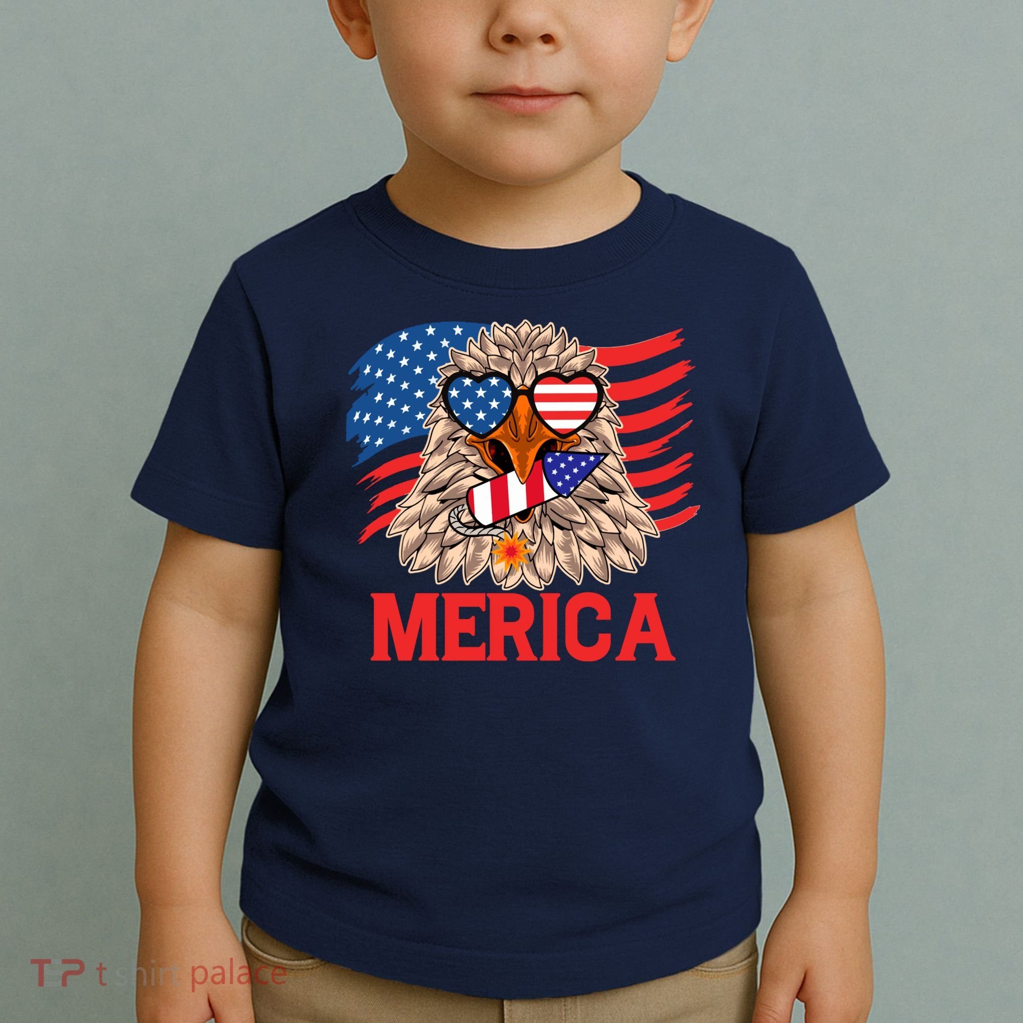 Eagle Mullet 4th Of July USA American Flag Merica Toddler T-Shirt