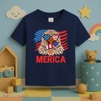 Eagle Mullet 4th Of July USA American Flag Merica Toddler T-Shirt thumb 3