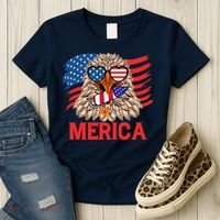 Eagle Mullet 4th Of July USA American Flag Merica Women's T-Shirt thumb 3