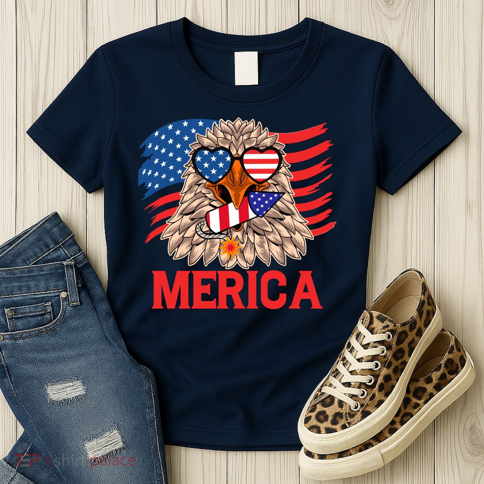 Eagle Mullet 4th Of July USA American Flag Merica Women's T-Shirt