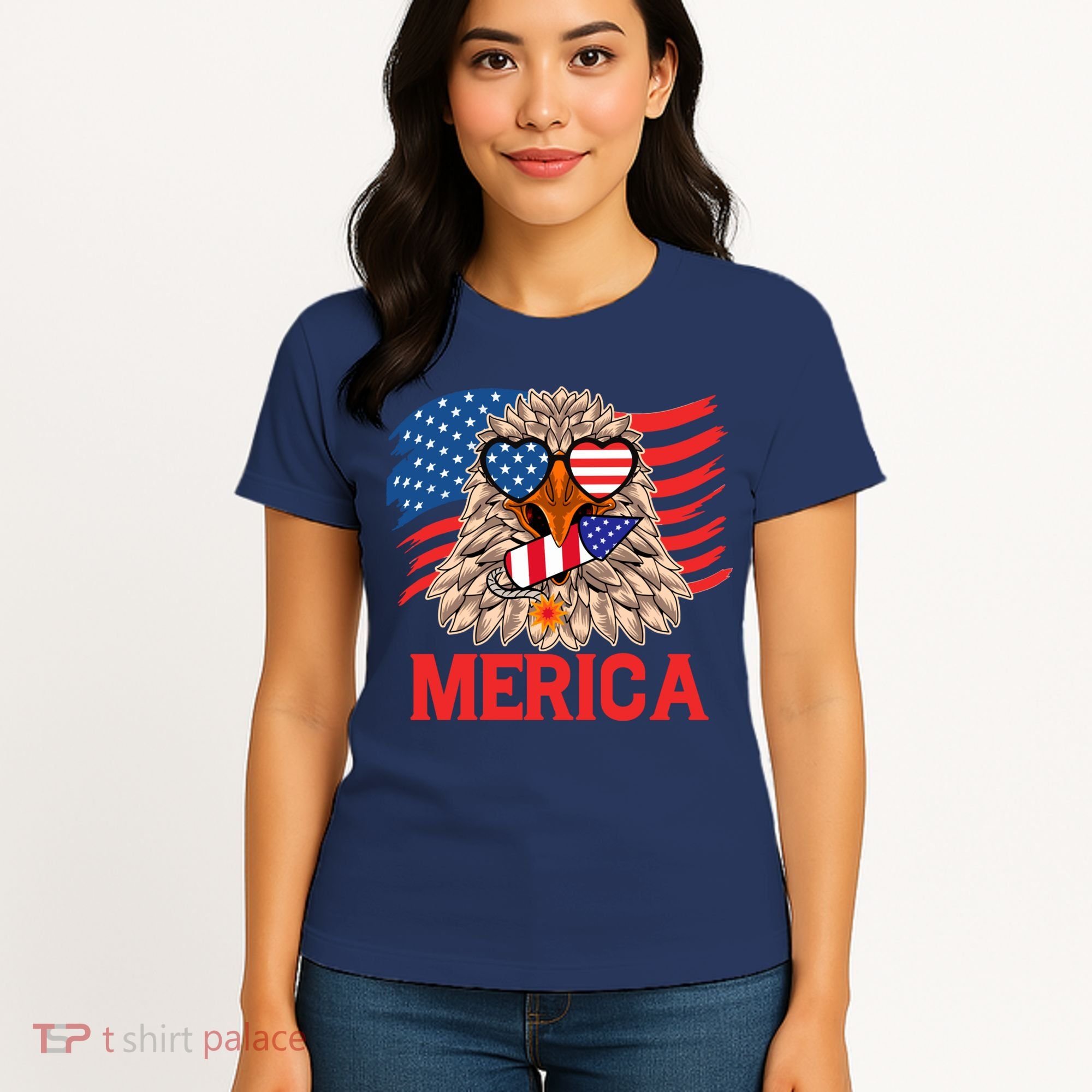 Eagle Mullet 4th Of July USA American Flag Merica Women's T-Shirt