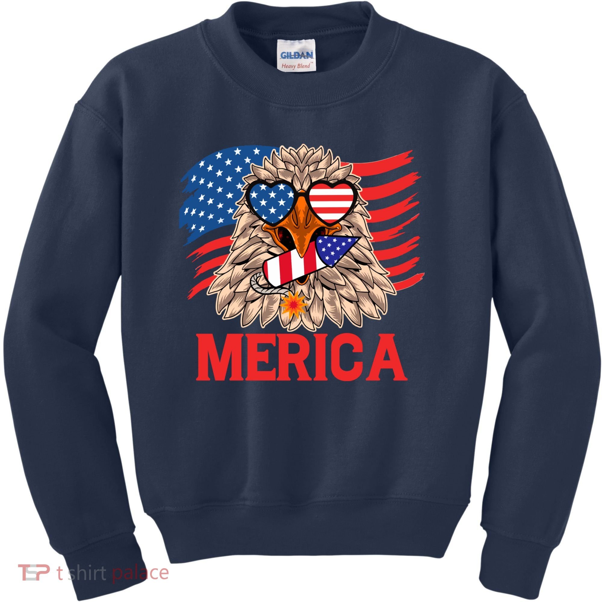 Eagle Mullet 4th Of July USA American Flag Merica Kids Sweatshirt