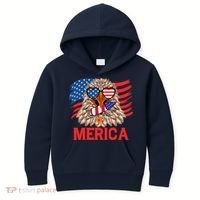 Eagle Mullet 4th Of July USA American Flag Merica Kids Hoodie thumb 0