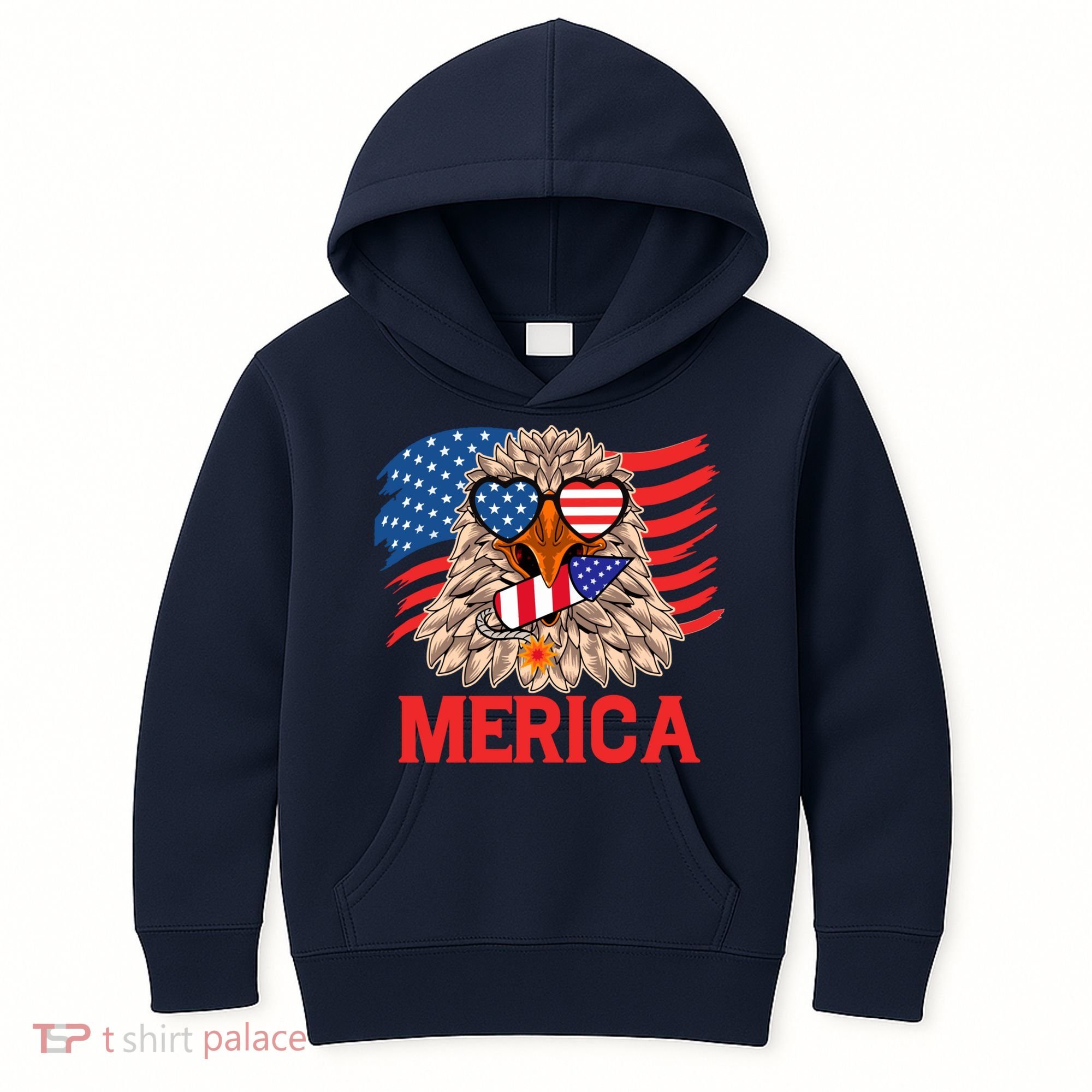 Eagle Mullet 4th Of July USA American Flag Merica Kids Hoodie