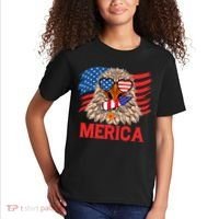 Eagle Mullet 4th Of July USA American Flag Merica Kids T-Shirt thumb 2