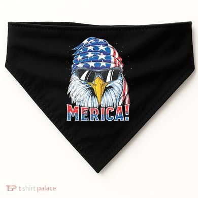 Eagle Merica 4th Of July Merica American USA-Made Doggie Bandana