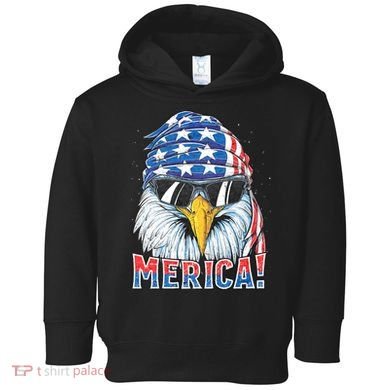Eagle Merica 4th Of July Merica American Toddler Hoodie