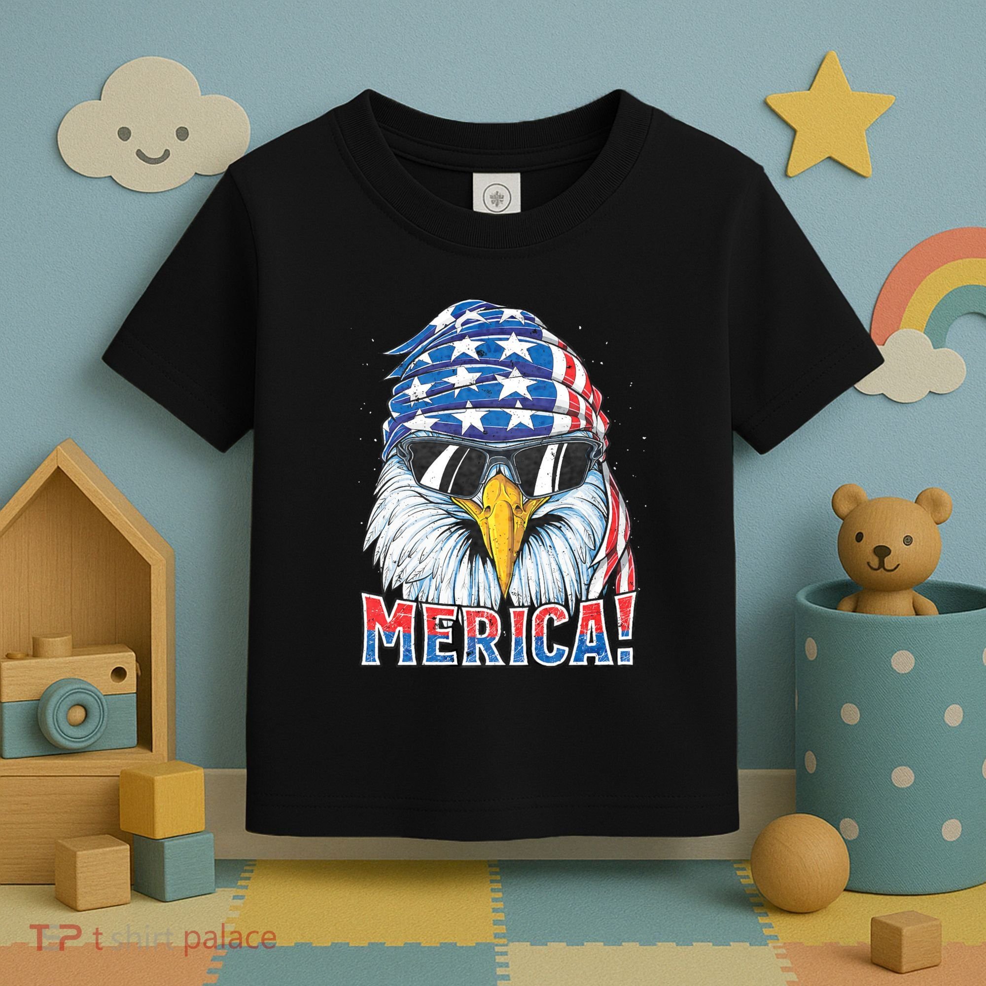 Eagle Merica 4th Of July Merica American Toddler T-Shirt