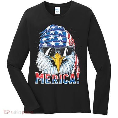 Eagle Merica 4th Of July Merica American Women's Long Sleeve Shirt