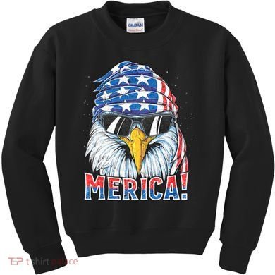 Eagle Merica 4th Of July Merica American Kids Sweatshirt