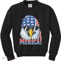 Eagle Merica 4th Of July Merica American Kids Sweatshirt thumb 0