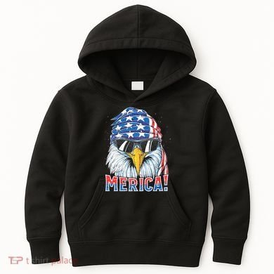 Eagle Merica 4th Of July Merica American Kids Hoodie