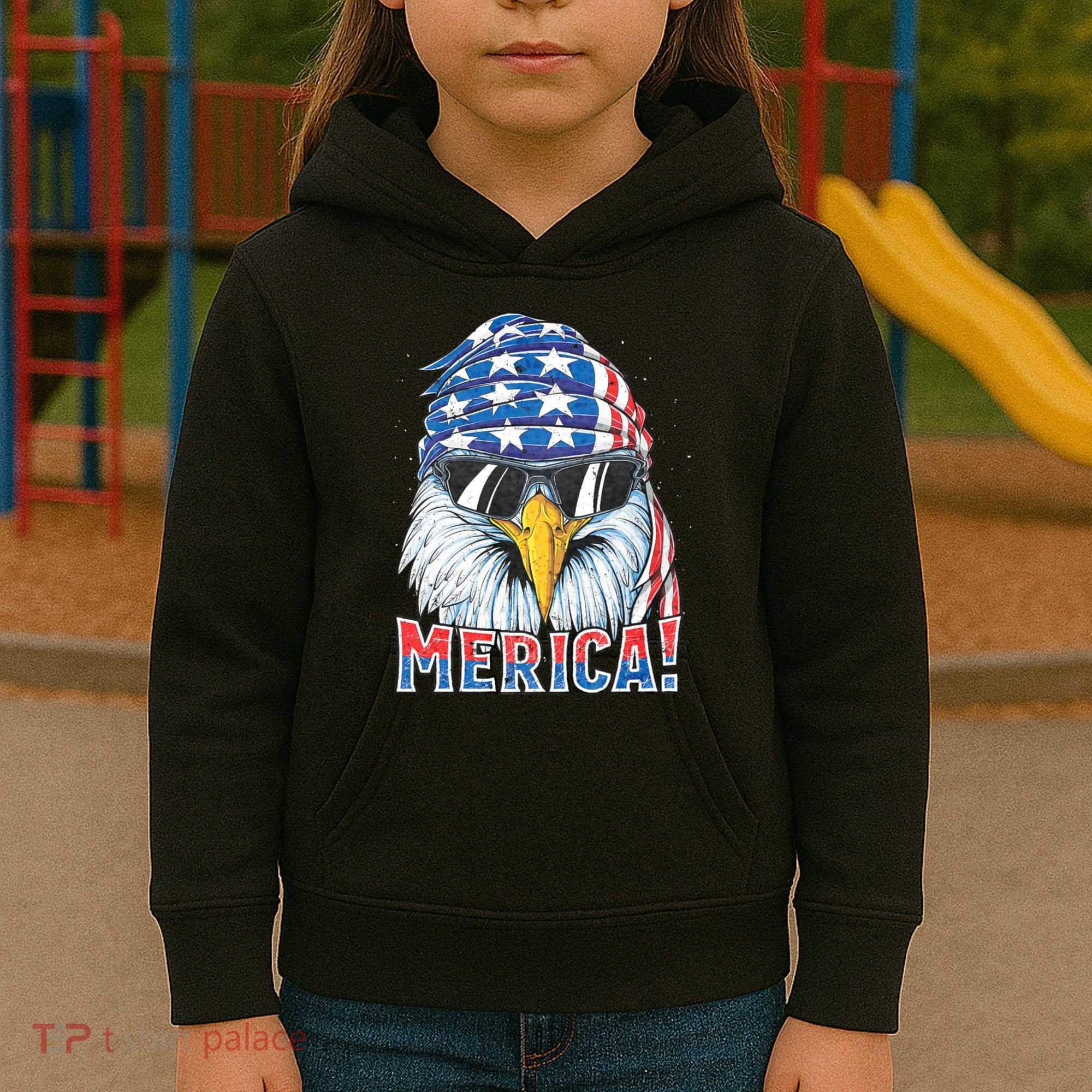 Eagle Merica 4th Of July Merica American Kids Hoodie
