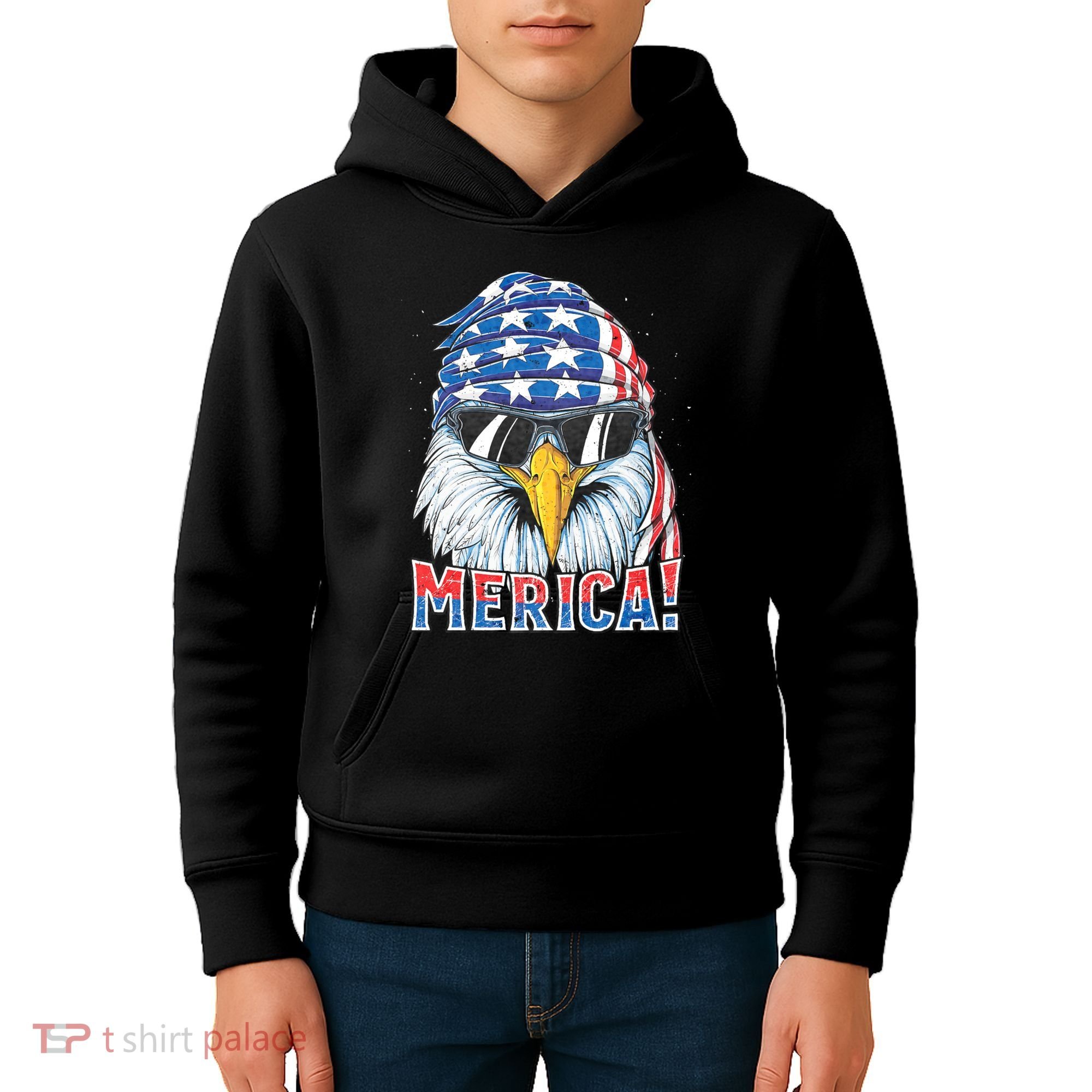 Eagle Merica 4th Of July Merica American Kids Hoodie