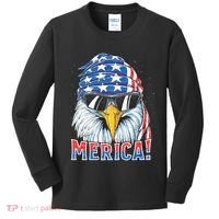 Eagle Merica 4th Of July Merica American Kids Long Sleeve Shirt thumb 0