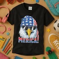Eagle Merica 4th Of July Merica American Kids T-Shirt thumb 3