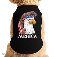 Eagle Mullet 4th Of July USA American Flag Merica Doggie Tank thumb 0
