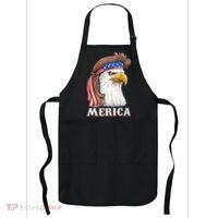 Eagle Mullet 4th Of July USA American Flag Merica Apron thumb 0