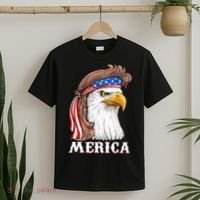 Eagle Mullet 4th Of July USA American Flag Merica T-Shirt thumb 2
