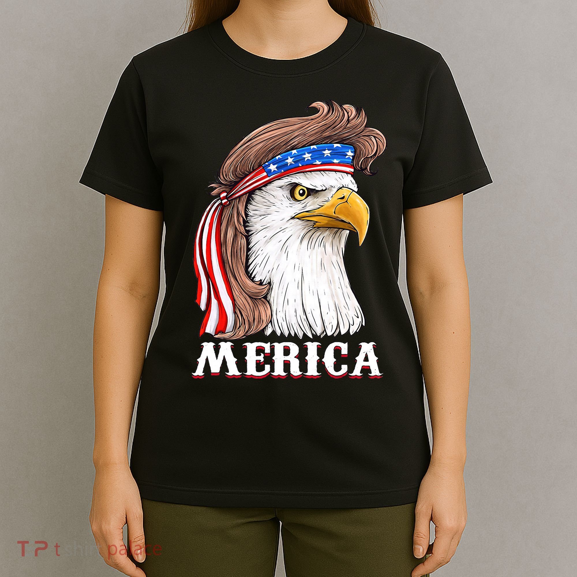 Eagle Mullet 4th Of July USA American Flag Merica T-Shirt