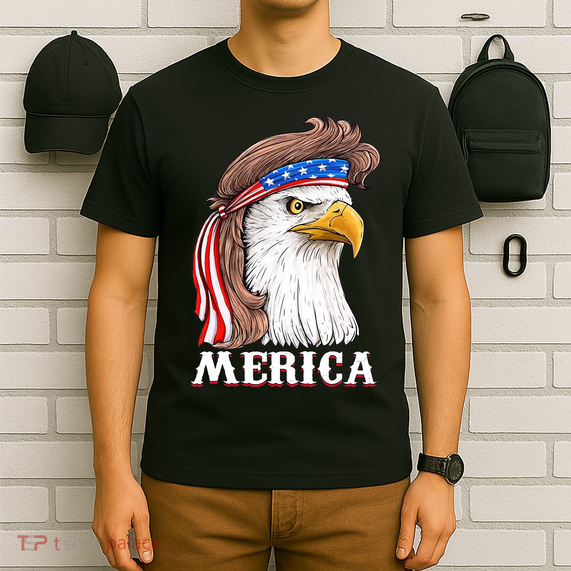 Eagle Mullet 4th Of July USA American Flag Merica T-Shirt