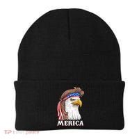 Eagle Mullet 4th Of July USA American Flag Merica Beanie thumb 0