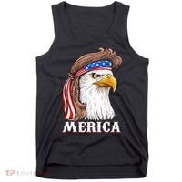 Eagle Mullet 4th Of July USA American Flag Merica Tank Top thumb 0