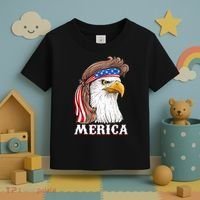 Eagle Mullet 4th Of July USA American Flag Merica Toddler T-Shirt thumb 3